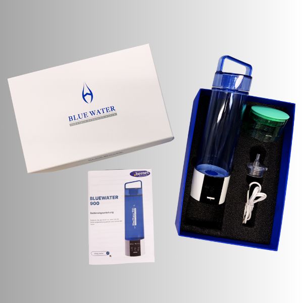Blue Water – Wasserstoff-Wasserflasche | Energiereiches, antioxidatives Trinkwasser Essen & Trinken Oscar Bernet AG 