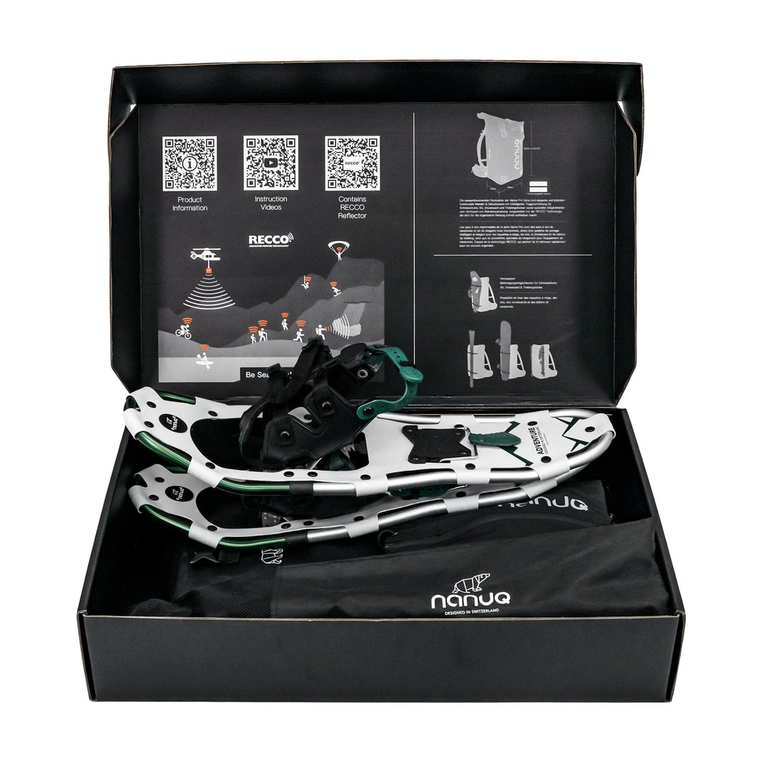 Das NANUQ ADVENTURE KIT Schneeschuhe Nanuq 