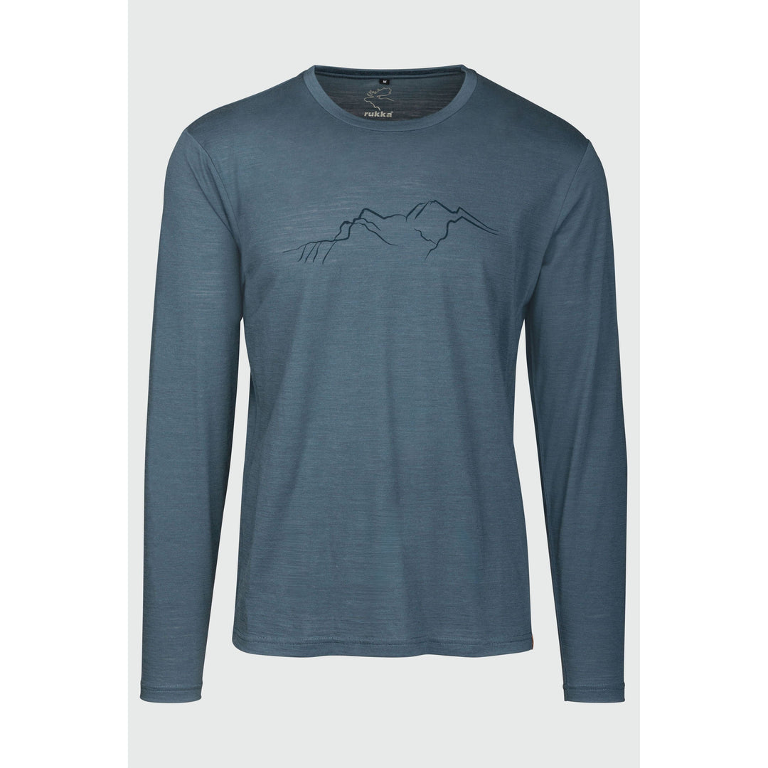 Lester Merino langarm Shirt Longsleeve Shirt rukka orion blue 3XL 