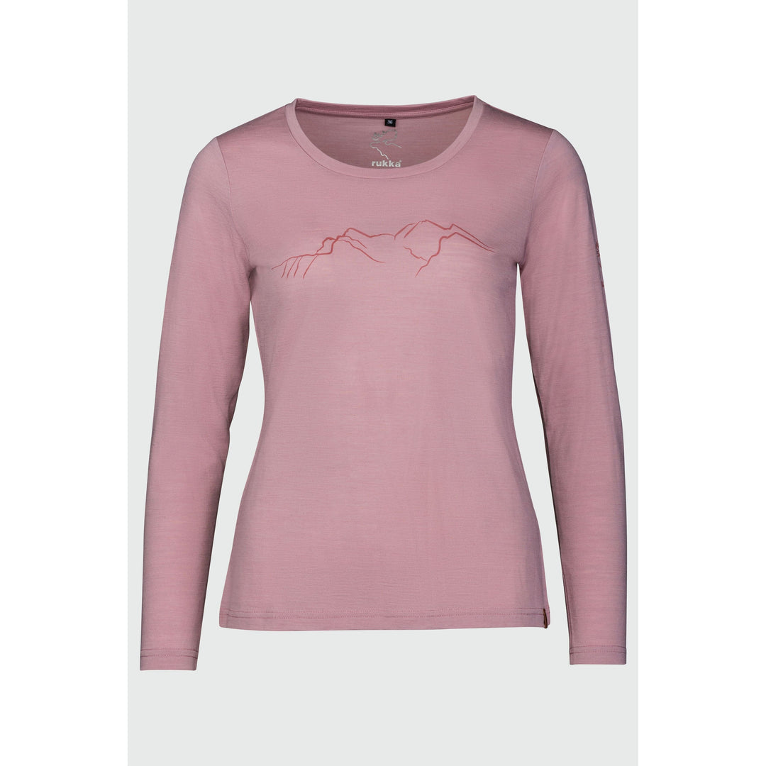 Luisa Merino langarm Shirt Longsleeve Shirt rukka woodrose 34 
