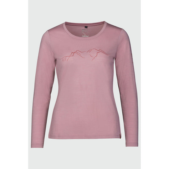 Luisa Merino langarm Shirt Longsleeve Shirt Rukka woodrose 34 