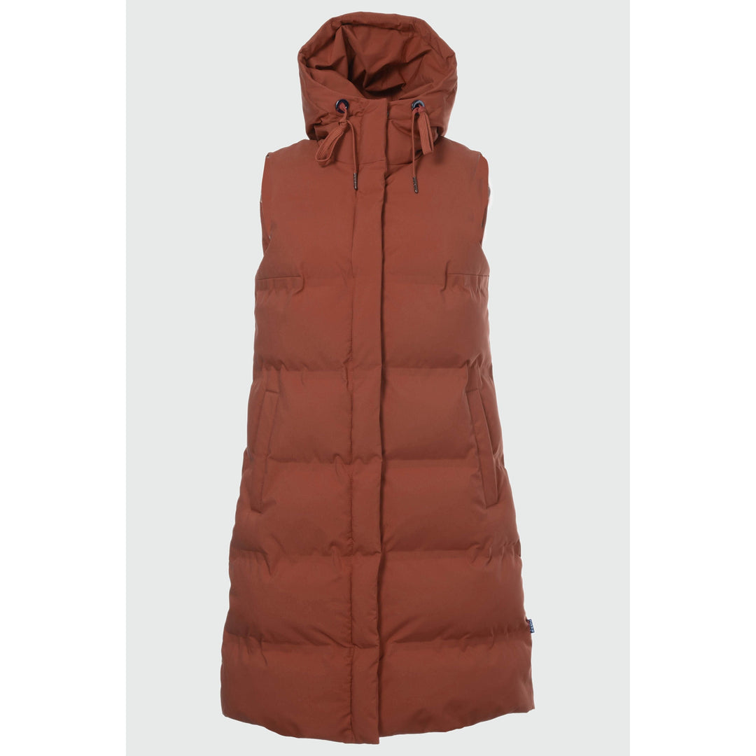 Petra Damen Thermo Gilet lang Weste Rukka rooibos tea 34 