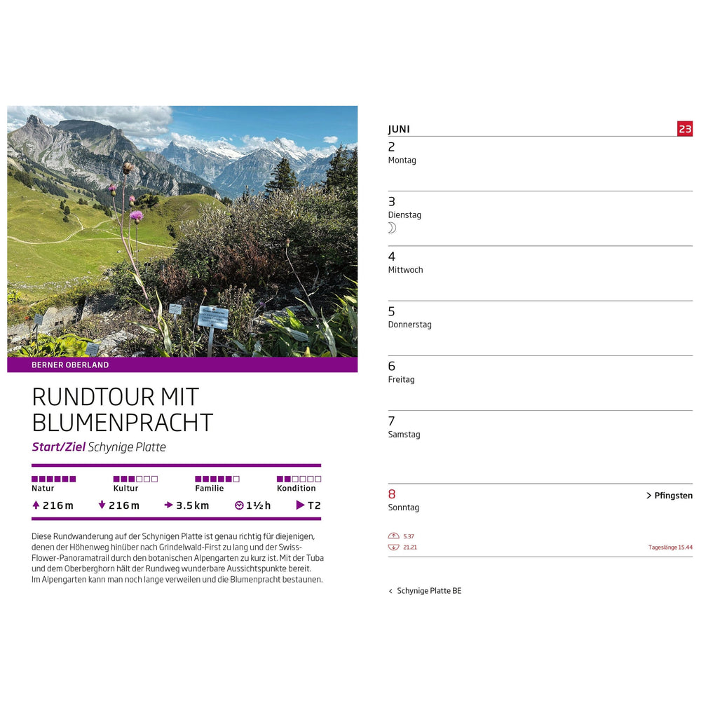 Wander-Agenda 2025 Agenda Wandershop SCHWEIZ 