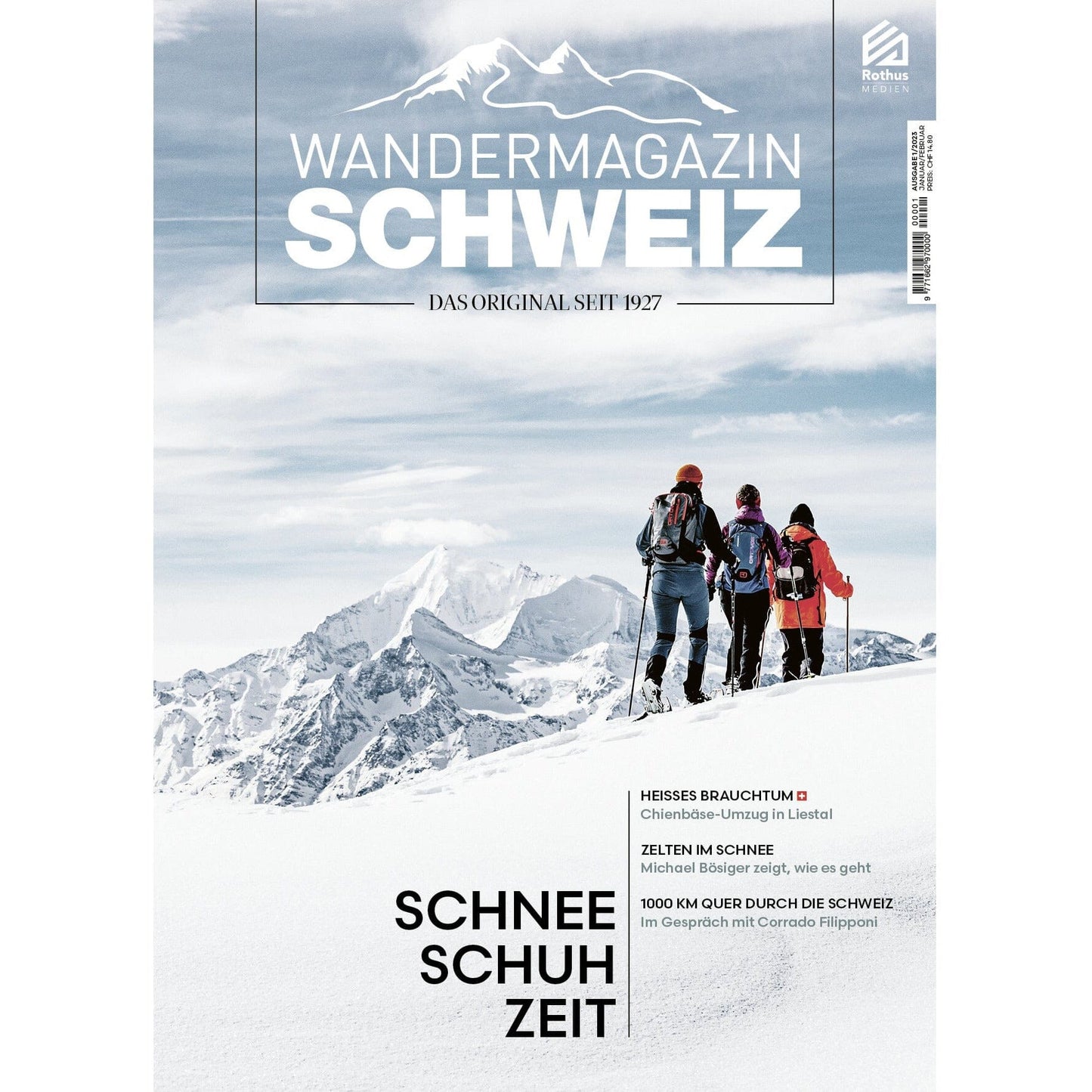 01/2023 Schneeschuhzeit Bücher Wandershop Schweiz 