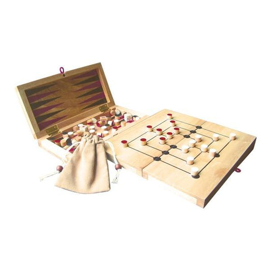Holzspiel Reisebackgammon -Muehle Spiel und Spass AS Games 