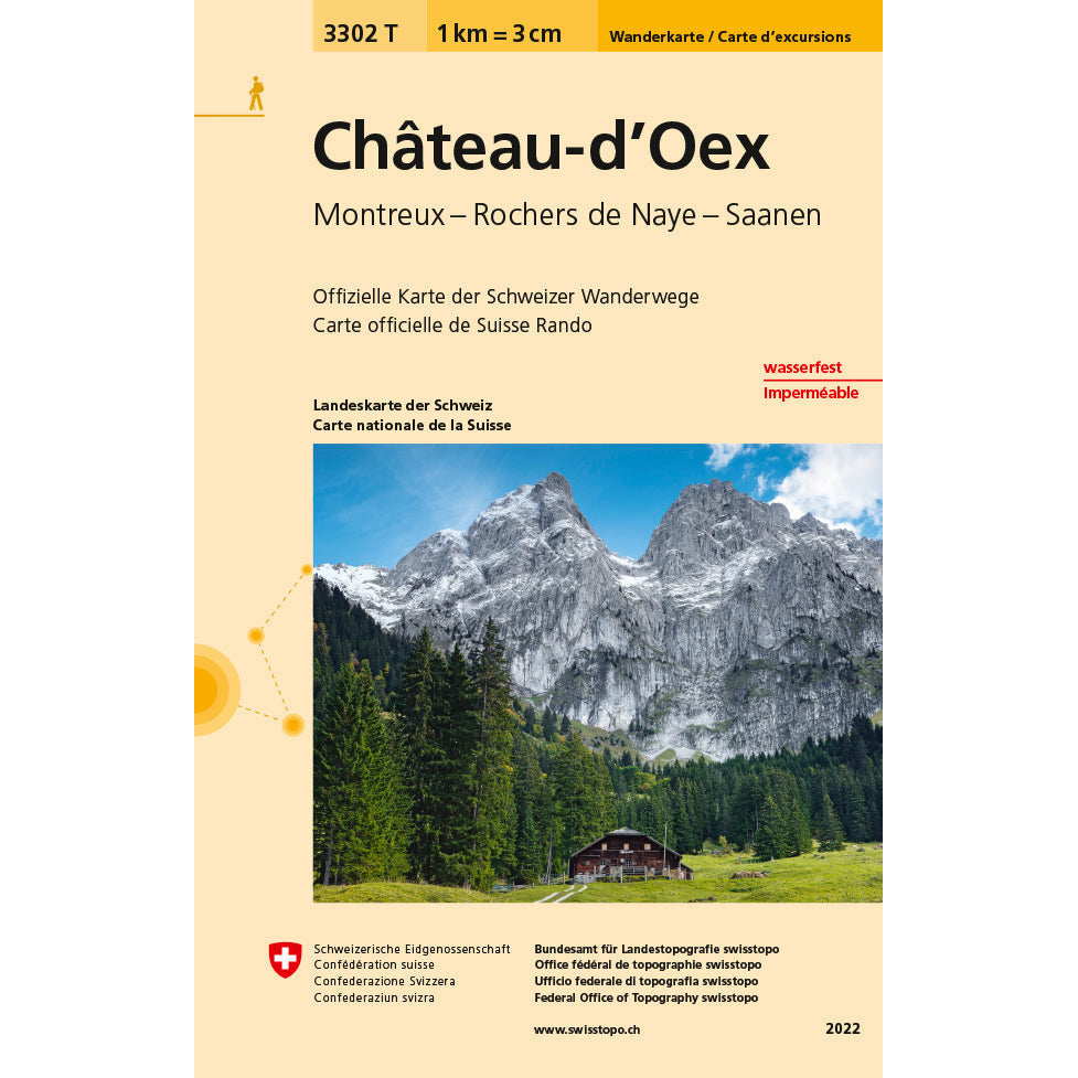 Wanderkarten Swiss Topo 1:33 333 Swisstopo 3302T Château-d′Oex 