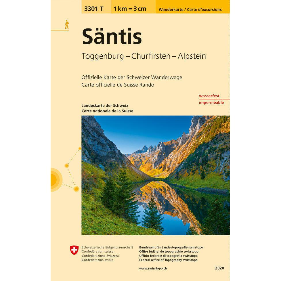 Wanderkarten Swiss Topo 1:33 333 Swisstopo 3301T Säntis 