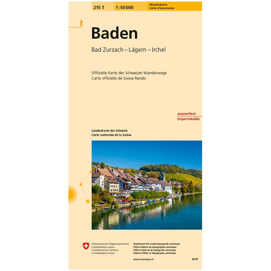 Wanderkarten Swiss Topo 1:50000 Wanderkarten Swisstopo 215T Baden 