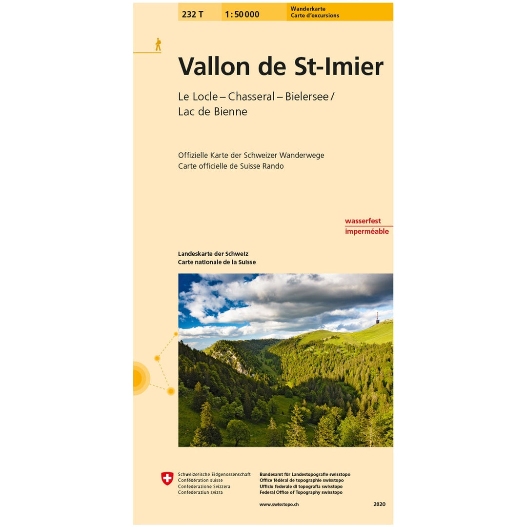 Wanderkarten Swiss Topo 1:50000 Wanderkarten Swisstopo 232T Vallon de St-Imier 