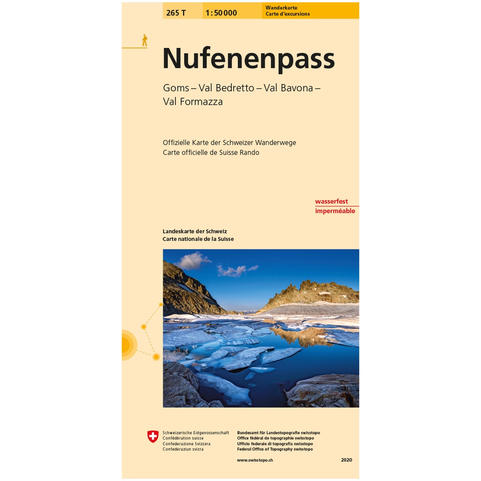 Wanderkarten Swiss Topo 1:50000 Wanderkarten Swisstopo 265T Nufenenpass 