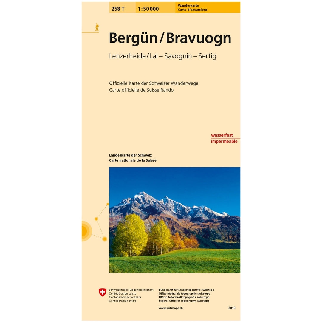 Wanderkarten Swiss Topo 1:50000 Wanderkarten Swisstopo 258T Bergün/Bravuogn 