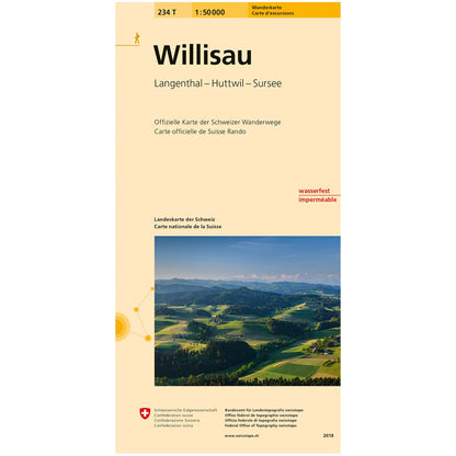 Wanderkarten Swiss Topo 1:50000 Wanderkarten Swisstopo 234T Willisau 