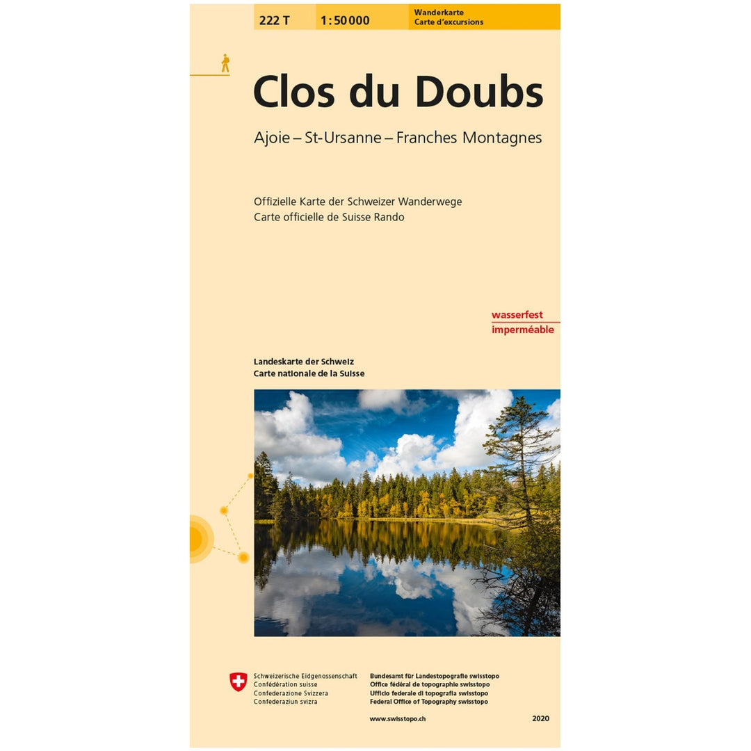 Wanderkarten Swiss Topo 1:50000 Wanderkarten Swisstopo 222T Clos du Doubs 