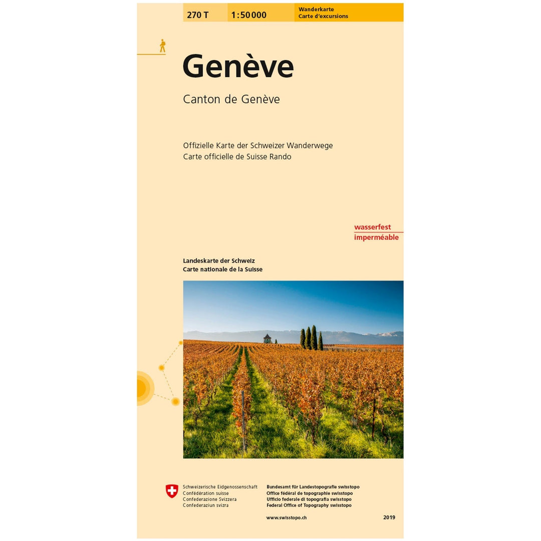 Wanderkarten Swiss Topo 1:50000 Wanderkarten Swisstopo 270T Geneve 