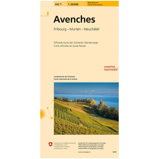 Wanderkarten Swiss Topo 1:50000 Wanderkarten Swisstopo 242T Avenches 