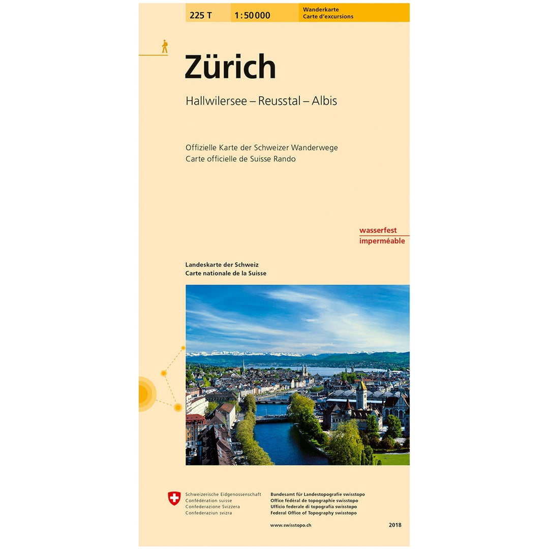 Wanderkarten Swiss Topo 1:50000 Wanderkarten Swisstopo 225T Zürich 