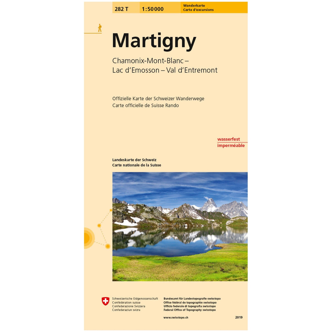 Wanderkarten Swiss Topo 1:50000 Wanderkarten Swisstopo 282T Martigny 