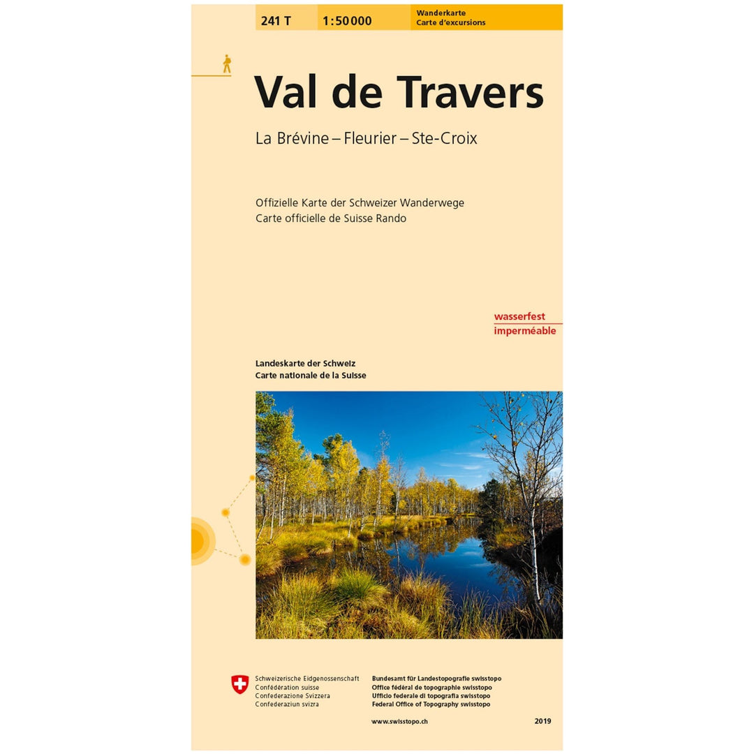 Wanderkarten Swiss Topo 1:50000 Wanderkarten Swisstopo 241T Val de Travers 