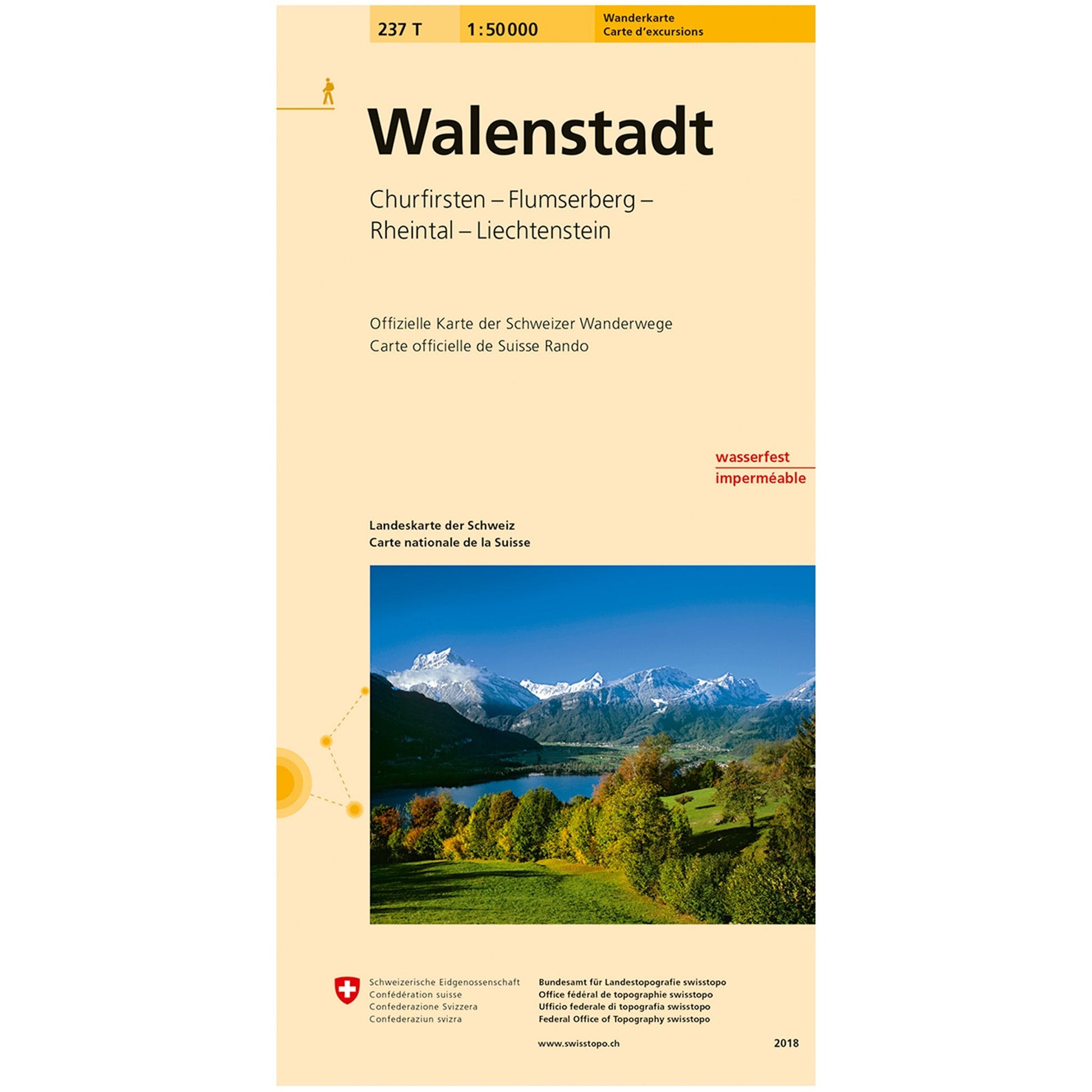Wanderkarten Swiss Topo 1:50000 Wanderkarten Swisstopo 237T Walenstadt 